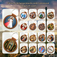 Porte-clés en cuir JEUSUS Divine Mercy en gros, porte-clés en cuir personnalisé avec impression UV, vente directe d'usine en gros