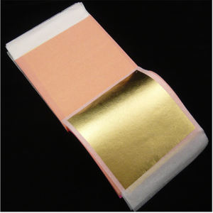 Harga Pabrik 25 Lembar Per Buku Lembaran Emas Asli 22k Transfer 8.5 X 8.5 cm Pengecoran Logam Foil Berkualitas Tinggi - Product Image 2