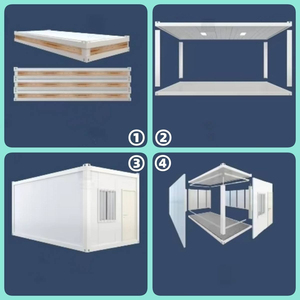 Casa Contenedor Prefabricada de Estilo Moderno de Mediados de Siglo, Material Ecológico Reciclable para Espacio de Oficina en Obras de Construcción al Aire Libre - Product Image 4
