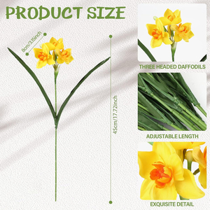 1 fleur artificielle de narcisse, fausse fleur de printemps en soie pour arrangement floral intérieur/extérieur, décoration de maison et de mariage - Product Image 2