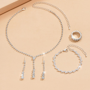 Vente en gros usine : Parure de bijoux de mariage chrétienne pour femme de haute qualité, collier et boucles d'oreilles, avec placage en laiton et sertissage Flimming - Product Image 2
