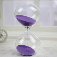 Minuterie de sable motif sablier en verre transparent 30 minutes, cadeau de cérémonie de sable, multicolore