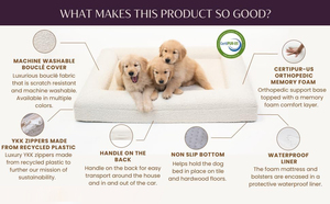 Cama para Perros Grandes White Think, Pedido Mínimo 1, Cama Ortopédica de Espuma Viscoelástica de Lujo con Tapizado Bouclé - Product Image 5