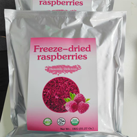 Framboises lyophilisées en vrac, saveur douce, vente en gros, sans additifs, fruits séchés, framboises séchées