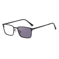 Lunettes de vue photochromiques photochromiques rectangulaires anti-lumière bleue bloquant la couleur pour hommes