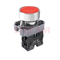 Interrupteur à bouton-poussoir momentané Liteam XB2-BA31 en aluminium argenté IP41 1NO 10A 660V pour contrôle industriel