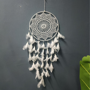 <span class=keywords><strong>Atrapasueños</strong></span> de Encaje con Plumas Blancas y Borlas de Macramé, Estilo Bohemio, <span class=keywords><strong>Atrapasueños</strong></span> Grande <span class=keywords><strong>para</strong></span> Colgar en la <span class=keywords><strong>Pared</strong></span>, Decoración del Hogar - Product Image 5