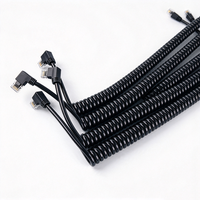 Câble Ethernet personnalisé à 8 cœurs en cuivre pur, avec connecteur RJ45 coudé à 90 degrés, câble réseau spiralé rétractable
