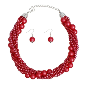 Conjunto de Joyería de Collar de Perlas Coloridas Personalizadas y Aretes Colgantes para Mujer, Accesorios de Fiesta, Baile de Graduación y Festival - Product Image 6