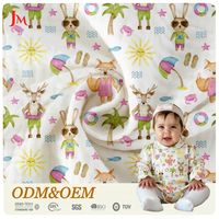 Tissu en mousseline de coton biologique double gaze 100% pur, imprimé de dessins animés personnalisés, pour vêtements de bébé