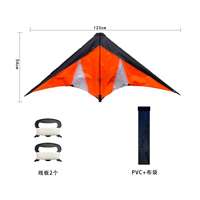 Cerf-volant de sport portable en forme de delta, personnalisé en usine, avec cadre en fibre de verre, facile à piloter, double ligne, pour cascades en extérieur, 123x54cm YUANFEI