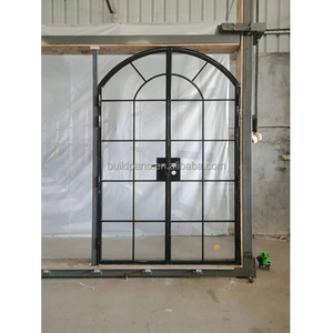 أبواب زجاجية فرنسية مقوسة حديثة وآمنة ومقاومة للماء مع نظام قفل متعدد النقاط للفلل السكنية والمنازل الكبيرة - Product Image 5