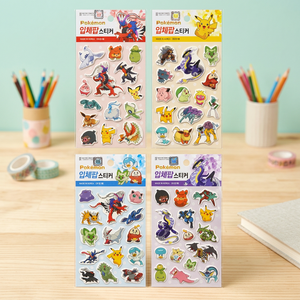Pokemoned Puffy <b>Bubble</b> Stickers 3D Pop 20 PCS Sheet Coated Paper Model AB0003 Korean <b>Kids</b> Cartoon Anime Decoration Toy Bulk - Product Image 2