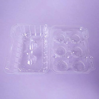 Vente en gros jetable PET Blister en plastique transparent 6 cavités empilable Cupcake conteneur avec dôme extra profond