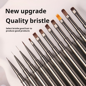 Pinceau à ongles double embout en gros, manche métallique, stylo de peinture au gel pour détails, logo personnalisé pour manucure - Product Image 2