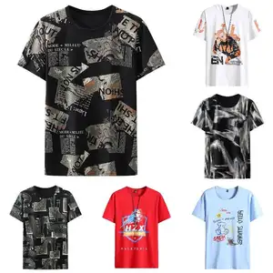 Großhandel bedruckte T-Shirt benutzer definierte eigene Marken kleidung Blank Hochwertige Herren T-Shirts Bangladesch chinesischen Stil gewebten Velours