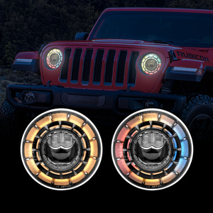 ไฟหน้า LED RGB ขนาด 7 นิ้ว รุ่น Galaxy พร้อมวงแหวนไฟ DRL แบบคริสตัล ได้รับมาตรฐาน DOT SAE โปรเจคเตอร์คู่ แสงสูง/ต่ำ สำหรับรถจี๊ป แรงเลอร์ JK <span class=keywords><strong>JL</strong></span> TJ - Product Image 1