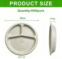 Assiettes à dessert en fibre de coque de riz compostables - Vaisselle jetable biodégradable robuste pour mariages et fêtes