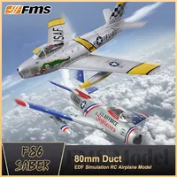 Nouveau FMS 80mm Culvert F-86 Sabre Avion de Chasse de Simulation Télécommandé à Aile Fixe, Modèle EDF Haute Performance, Avion RC