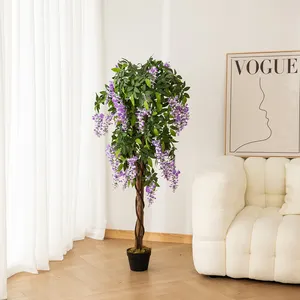 फैक्टरी प्रत्यक्ष बिक्री अच्छी गुणवत्ता wisteria संयंत्र कृत्रिम हरे पौधे आउटडोर कृत्रिम पेड़