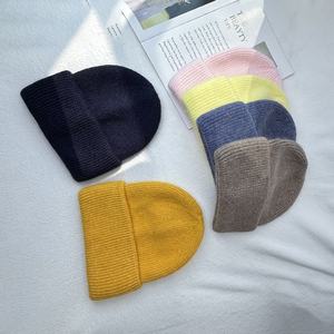 Chapeau d'hiver en tricot ample de créateur à la mode Ins lait café marron <span class=keywords><strong>Angora</strong></span> rouge <span class=keywords><strong>lapin</strong></span> fourrure motif à carreaux personnalisé chaud laine chapeau d'hiver - Product Image 3