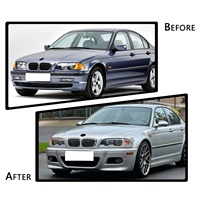 Kit carrosserie complet style M3 pour BMW Série 3 E46 Berline 1998-2004, comprenant pare-chocs avant et arrière, jupes latérales et feux antibrouillard