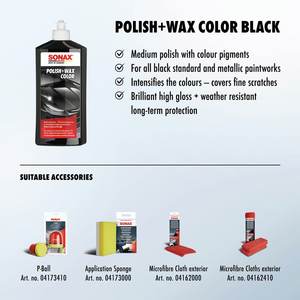 Cire et polissage pour voiture, couleur noire, 500 ml, brillance intense et anti-rayures pour peinture noire - Product Image 3