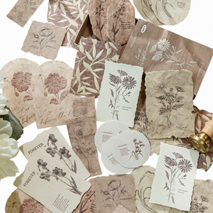 Vintage Floral Decorative Stickers Self Adhesive <b>Paper</b> Bookmarks Handmade Style DIY Holiday Decoration - Product Image 1