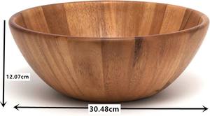 Cuenco de madera grande enorme Acacia <span class=keywords><strong>Bambara</strong></span> ensalada de madera mezclar frutas tazones redondos de estilo - Product Image 4