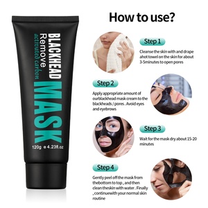 Toptan özel etiket siyah nokta remover yüz maskesi doğal organik siyah peel off yüz maskesi ücretsiz cilt bakımı araçları - Product Image 5