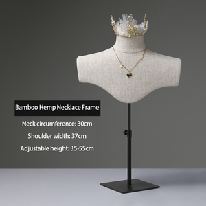 Vitrine de magasin de bijoux Présentoir en porte-bijoux en microfibre personnalisé Présentoir pour colliers Présentoir en métal Buste Mannequins - Product Image 6