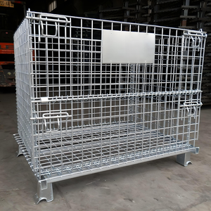 <span class=keywords><strong>Cage</strong></span> de stockage en treillis soudé en acier galvanisé, <span class=keywords><strong>cage</strong></span> d'entrepôt pliable, utilisation en intérieur, soudage, treillis - Product Image 6