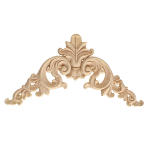 Appliques et décorations murales en bois massif EFS, gravées et sculptées, motif floral, pour meubles DIY (Chêne/Bois de Tilleul) - Product Image 1