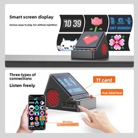 Haut-parleur portable rétro à pixels BT6.0 avec écran RGB, horloge numérique, motifs personnalisables, écran intelligent, mini compact