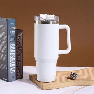 <b>40oz</b> Travel H1.0 <b>Handle</b> Car Mug Vacuum Stainless <b>Tumbler</b> Leak-Proof 6-12 Hours Thermal Insulation American Style Lid Straw - Product Image 1