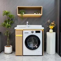 Meuble de cuisine et de salle de bain moderne, étanche et résistant à l'humidité, combinaison évier et coiffeuse pour projets hôteliers