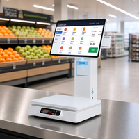 Terminal de point de vente tactile AI avec balance intégrée, caisse enregistreuse tout-en-un, écran 15,6 pouces, imprimante intégrée, Intel I5, Windows