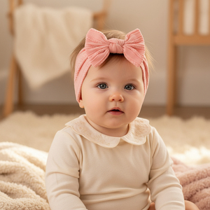 En gros Bandeau solide en nylon à nœud pour bébé, couche de tissu, élastique, style turban, pour nouveau-nés, garçons et filles - Product Image 1