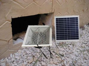 พัดลมระบายอากาศพลังงานแสงอาทิตย์แบบติดผนัง10W แผงโซลาร์เซลล์สำหรับตู้คอนเทนเนอร์โรงระบายอากาศ - Product Image 4