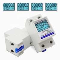 Meter Listrik Rumah Tangga Satu Fasa 220V 230V DIN Rail Meter Energi Digital kWh Meter Layar LCD 5(60)A Buatan Wenzhou