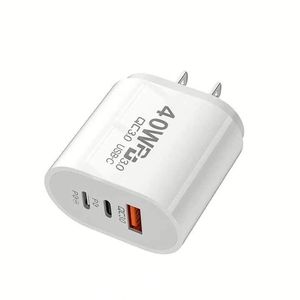 Dual PD+<b>USB</b> Fast Charging 40W TYPE C Port Suitable for Phone 16 15 Pro Max 20W Fast Charging QC3 0 EU/US Standard Travel Charger - Product Image 1