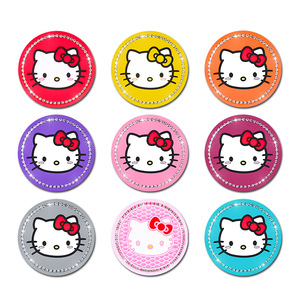 Cute Cartoon Cat <strong>Car</strong> Cup Holder Coaster, Bling Rhinestone Non-Slip Silicone Pad, Multi-Color <strong>Car</strong> Interior <strong>Accessory</strong> - Product Image 1