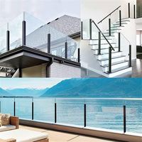 Système de balustrade en verre moderne sur mesure en acier inoxydable, fixation au sol, pour pont, terrasse, porche, hauteur réglable, solution complète pour projets