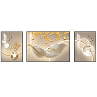 Art mural triptyque élégant et luxueux pour fond de canapé, décoration moderne et simple haut de gamme pour salon, peinture en porcelaine de cristal