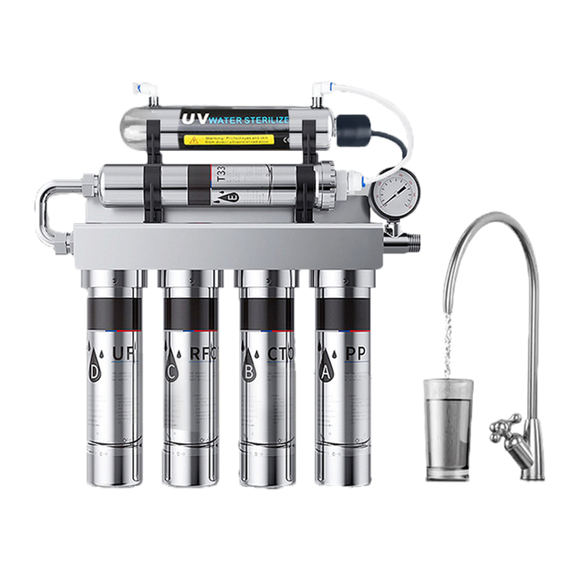 OEM 6 Stage UV Water Filter RO System Stainless Steel Electric Purifier for Home & Hotel Drinking Water