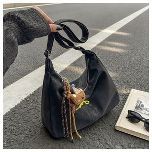 Women's Tote <b>Bag</b> with Pearl Chain Decor Large Capacity Minimalist Handbag High Quality Solid Color <b>Shoulder</b> Shopper <b>Bag</b> - Product Image 2