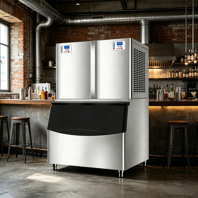 Nugget Ice Maker Machine Soft Chewable Ice Cube Maker for Healthcare Hospitality and Beverage Business Use