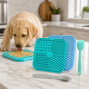 Custom Manufacturer Wholesale Silicone Pet <strong>Slow</strong> <strong>Feeder</strong> Lick Mat Zones Textured Custom Logo Pad for Dog <strong>Cat</strong> Bath Anxiety Relief - Product Image 2