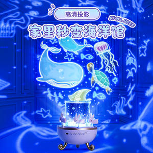 Lampe de nuit créative pour enfants avec changement de couleur USB, mini LED, <span class=keywords><strong>UFO</strong></span>, lampe de chevet, lune, étoile, ciel étoilé, projecteur océanique pour Noël - Product Image 3