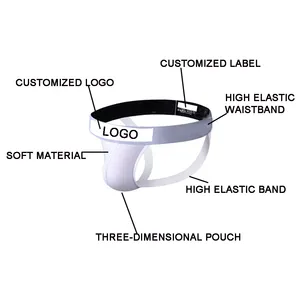 Gay Men Black Printed Gay Underwear Jockstraps Custom Dropshipping Homme With Cup Sexy Mens Transparent Jockstrap For Men